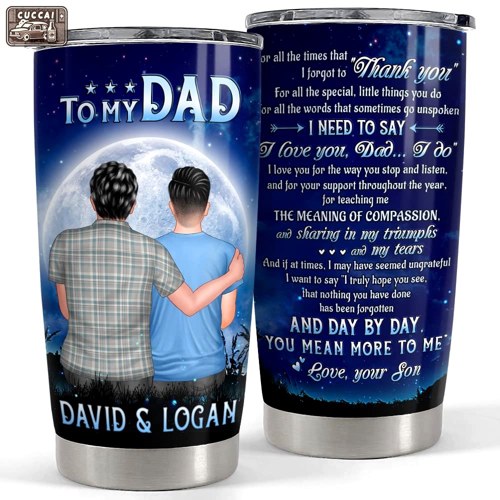 Personalized to my dad tumbler father and son custom gift for man Personalized Tumbler