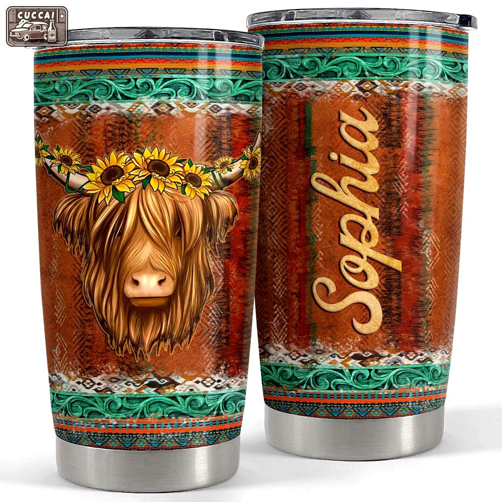 Personalized tumbler for cow lovers with customize name Personalized Tumbler