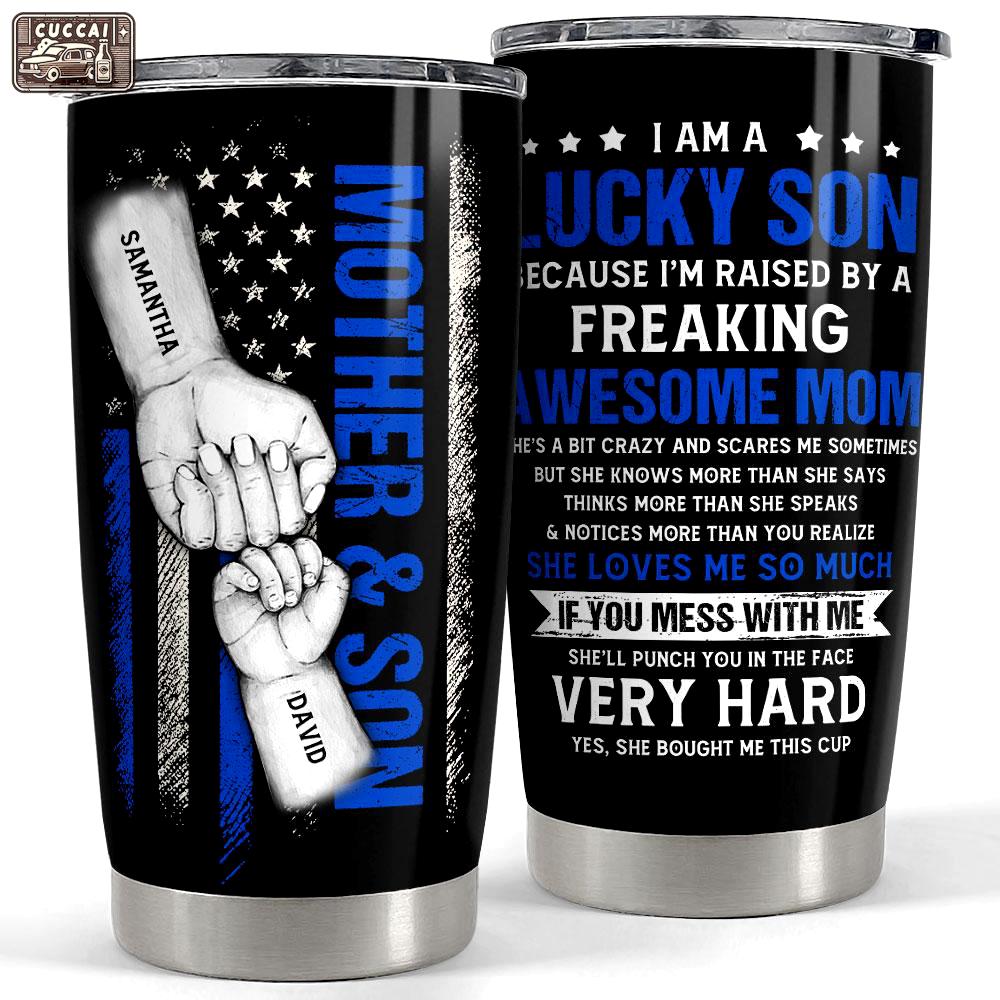 Personalized tumbler for mom from son with customize name Personalized Tumbler