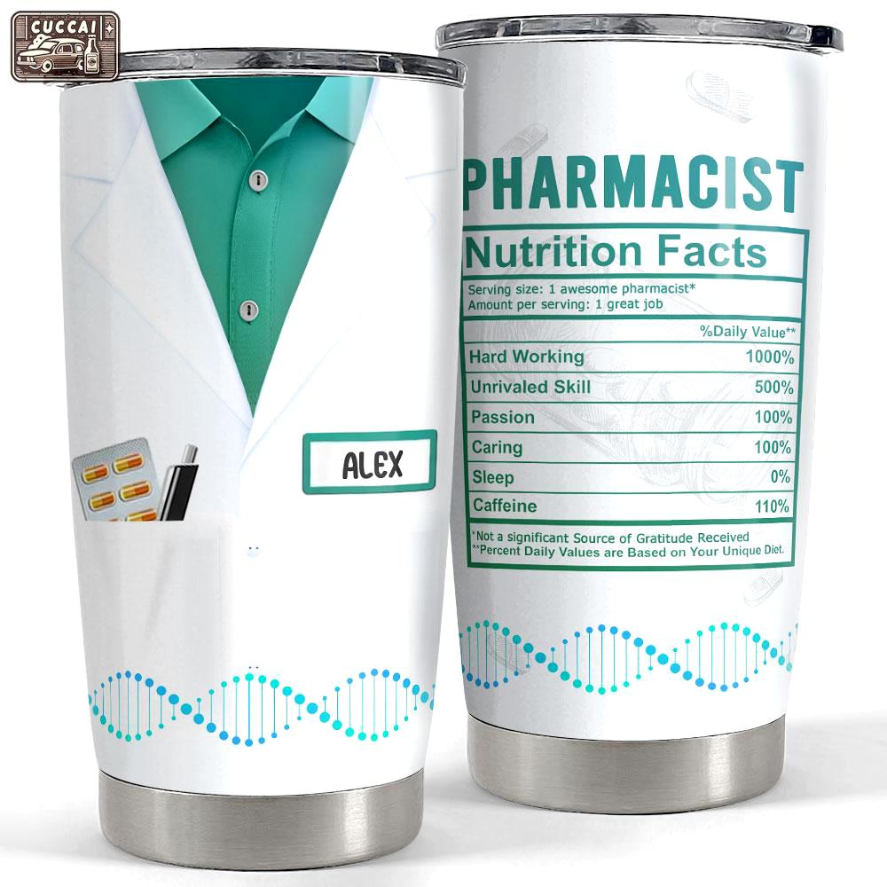 Personalized tumbler for pharmacist nutrition facts Personalized Tumbler
