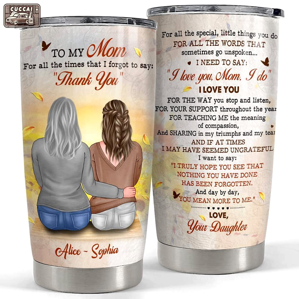 Personalized tumbler to mom from daughter custom clothes gift for mama Personalized Tumbler