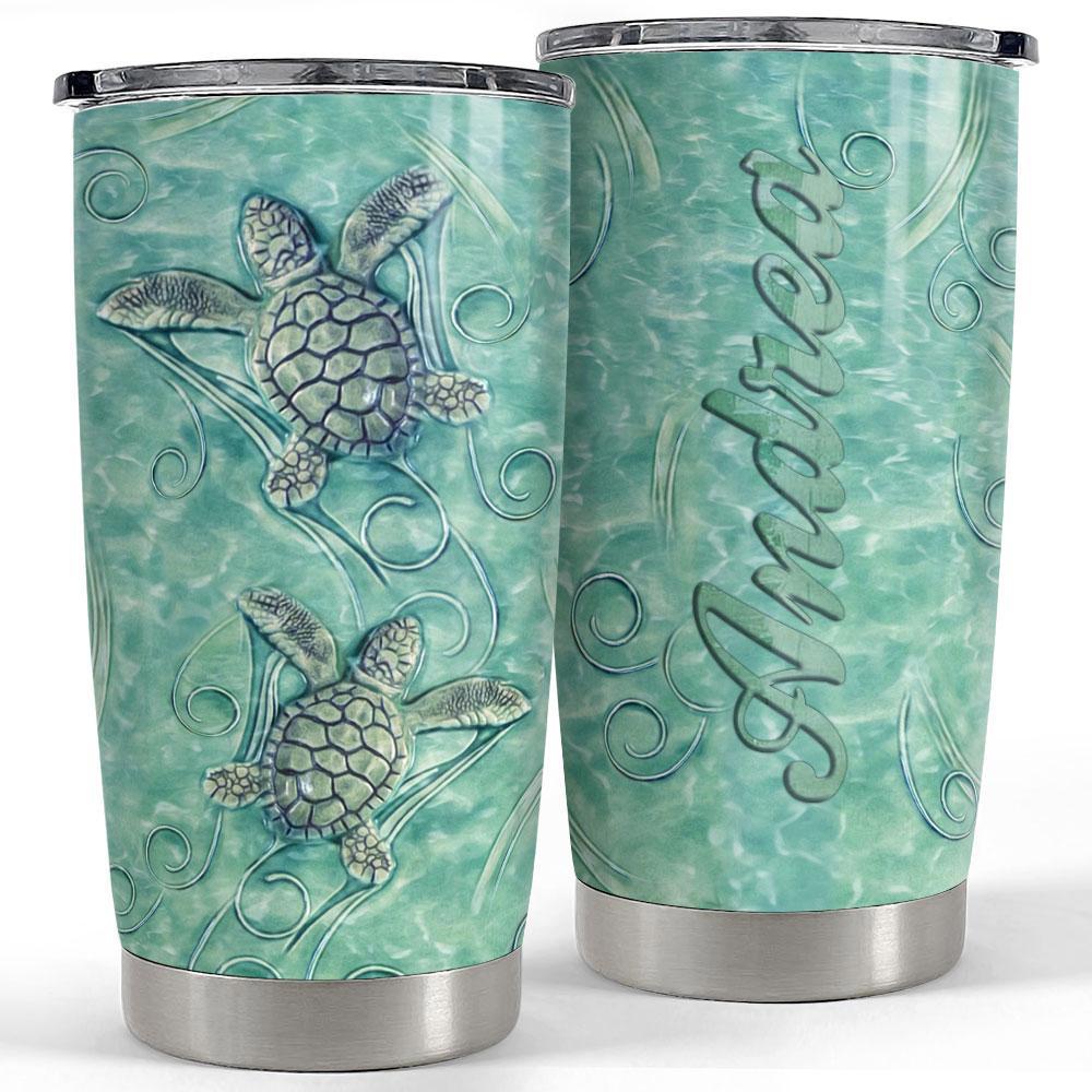 Personalized turtle tumbler with customize name Personalized Tumbler