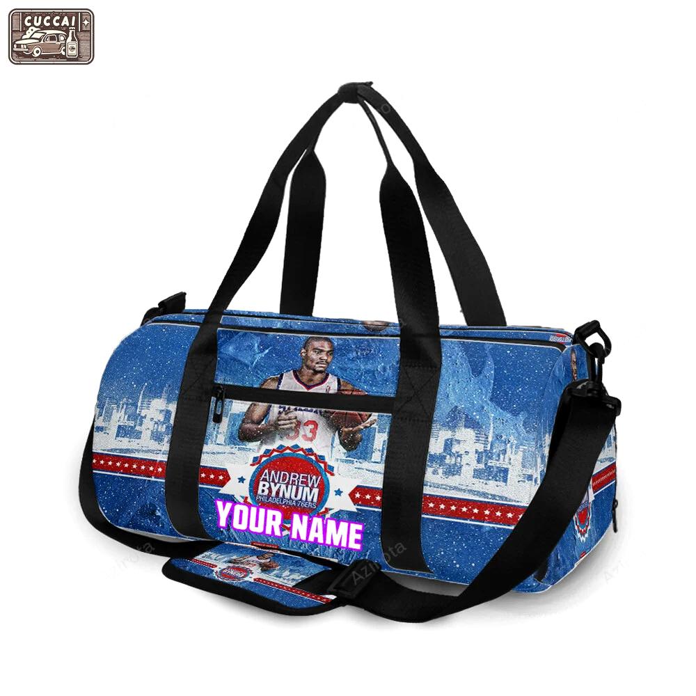 Philadelphia 76ers andrew bynum painting city personalized name travel bag gym bag 2257 Travel Bag