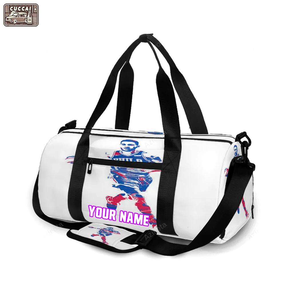 Philadelphia 76ers ben simmons blue red art personalized name travel bag gym bag 2184 Travel Bag