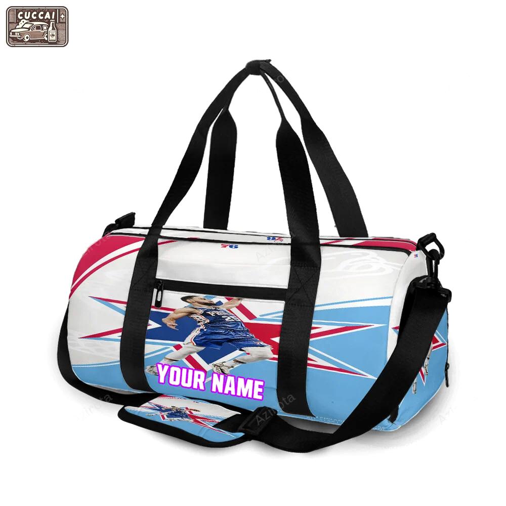 Philadelphia 76ers ben simmons throwing ball personalized name travel bag gym bag 2244 Travel Bag