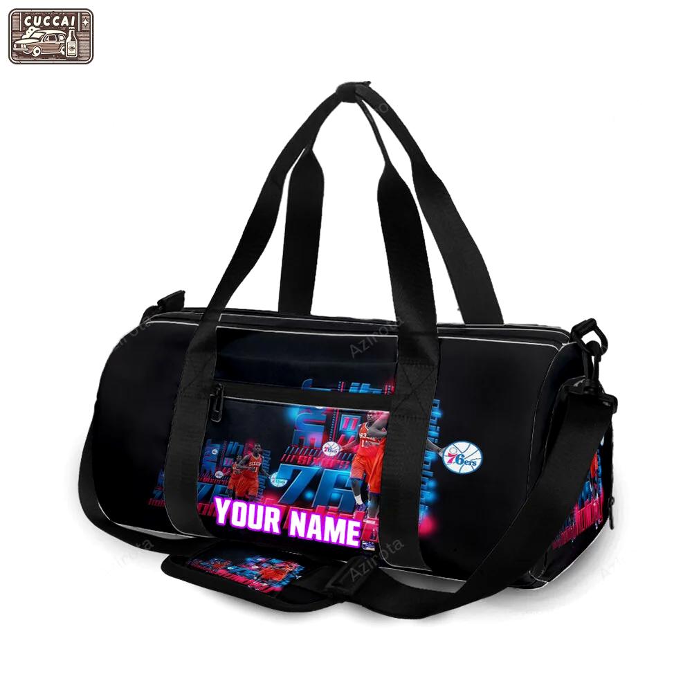 Philadelphia 76ers player holiday personalized name travel bag gym bag 2229 Travel Bag