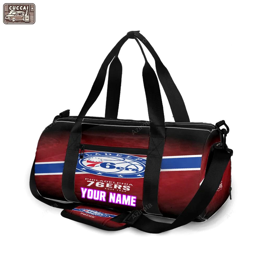 Philadelphia 76ers red personalized name travel bag gym bag 2226 Travel Bag