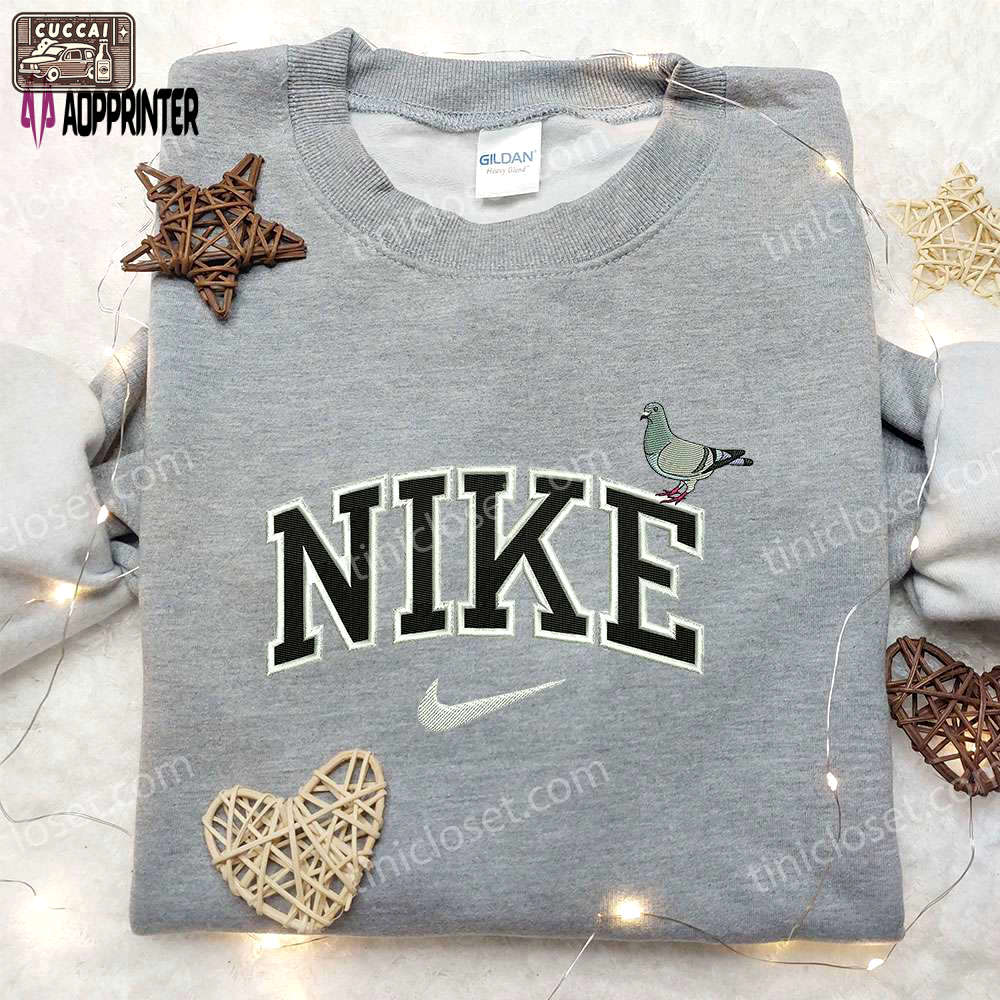 Pigeon x nike embroidered sweatshirt: animal & nike inspired shirt Embroidered Shirt