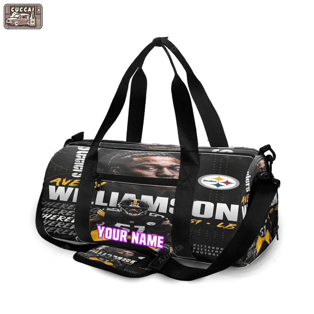 Pittsburgh steelers avery williamson no51 personalized name travel bag gym bag 196 Travel Bag