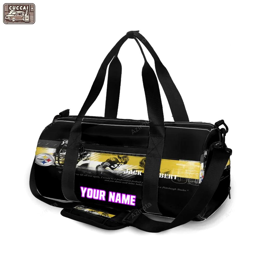 Pittsburgh steelers jack lambert no58 personalized name travel bag gym bag 1332 Travel Bag