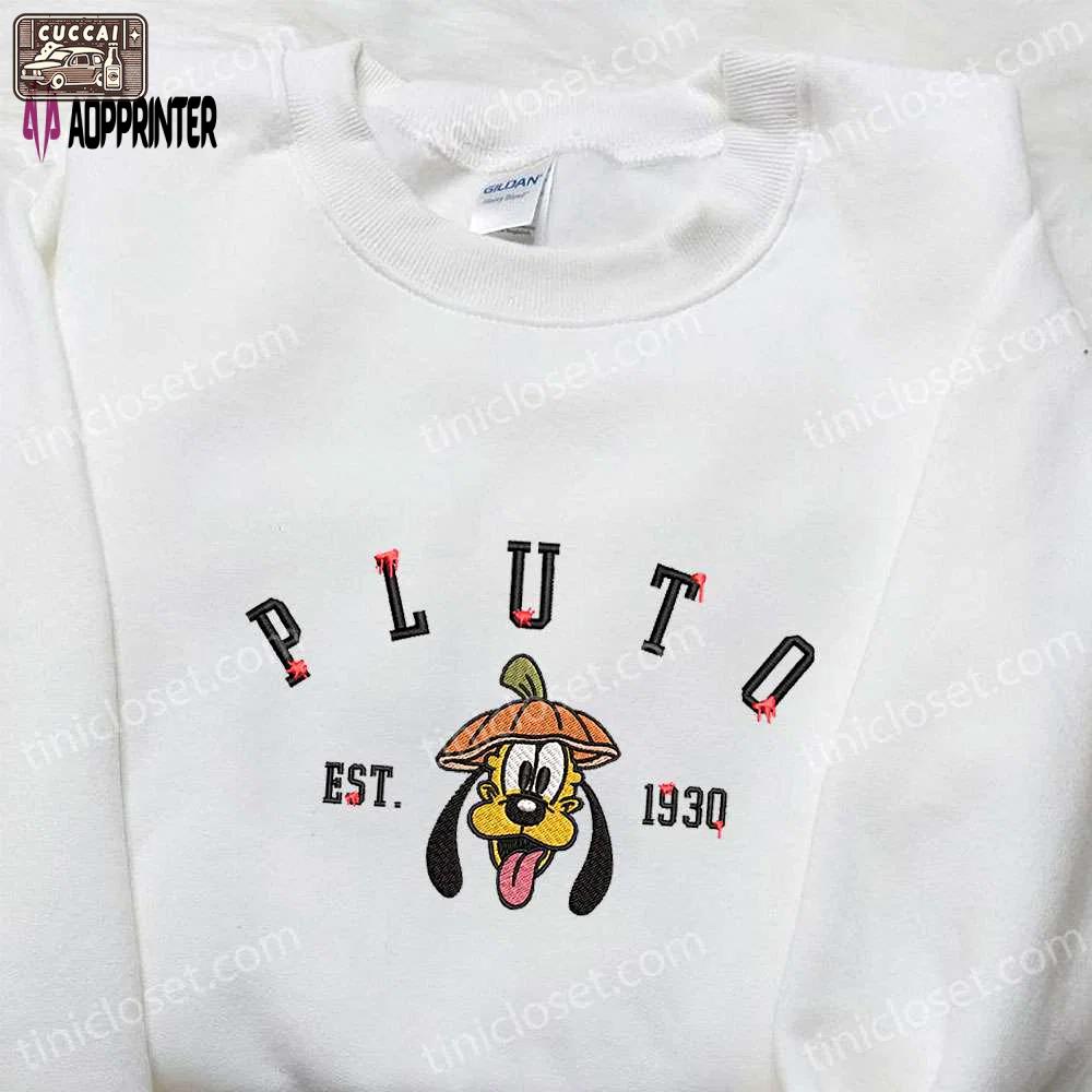 Pluto pumpkin est 1930 embroidered shirt: disney halloween gift for family Embroidered Shirt