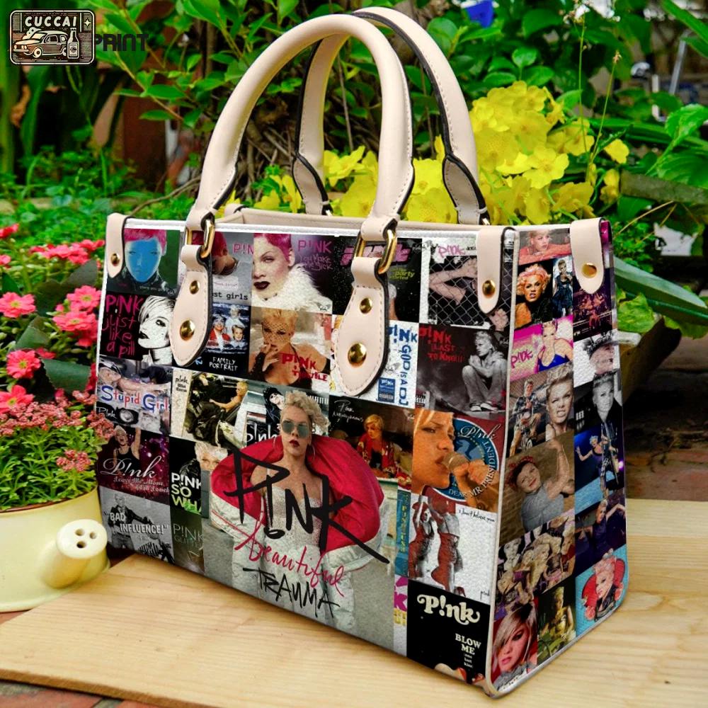 P!nk leather handbag for women gift 2383 Women Leather Hand Bag
