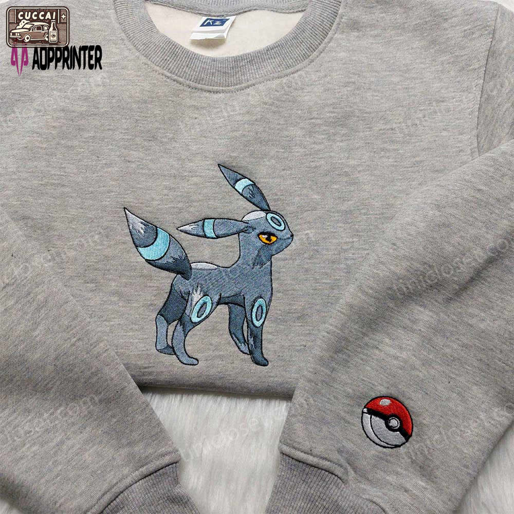 Pokemon umbreon embroidered sweatshirt hoodie & anime shirt for fans Embroidered Shirt
