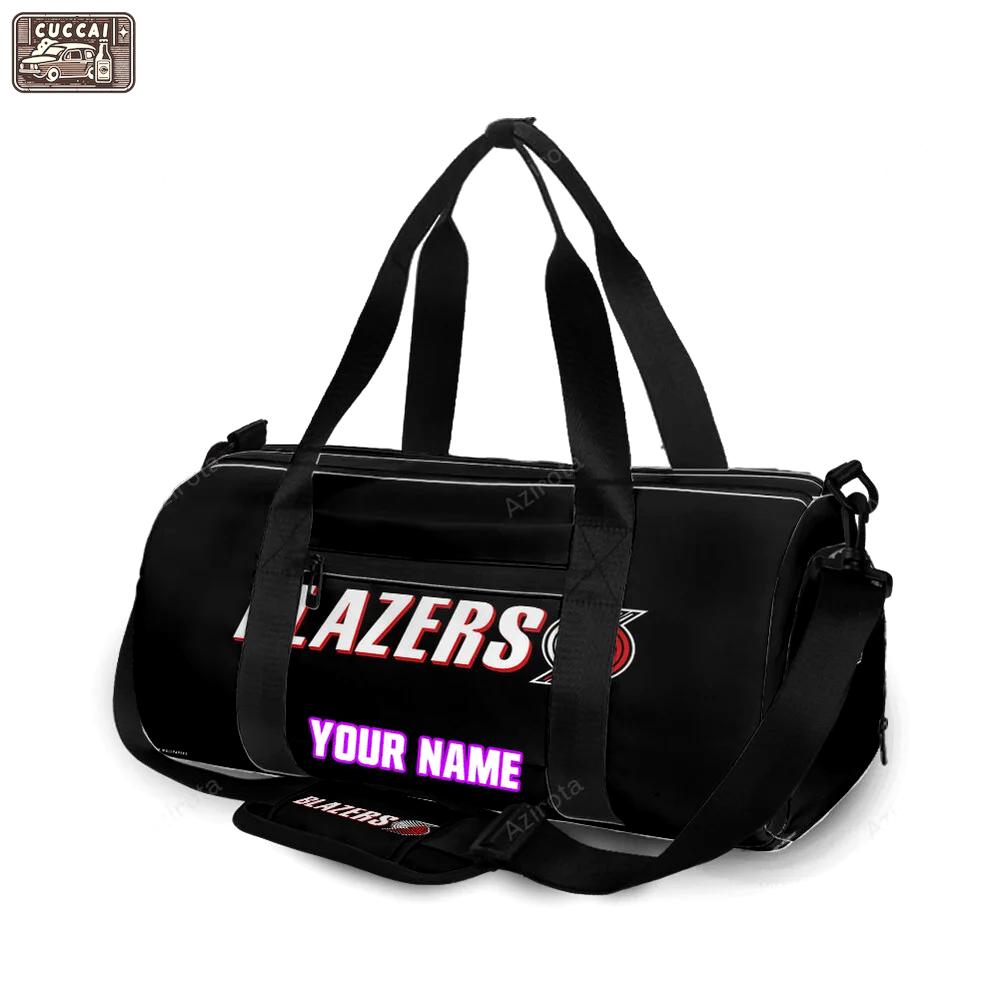 Portland trail blazers black personalized name travel bag gym bag 2401 Travel Bag