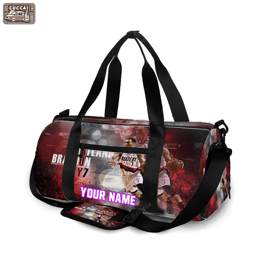 Portland trail blazers brandon roy1 personalized name travel bag gym bag 2353 Travel Bag