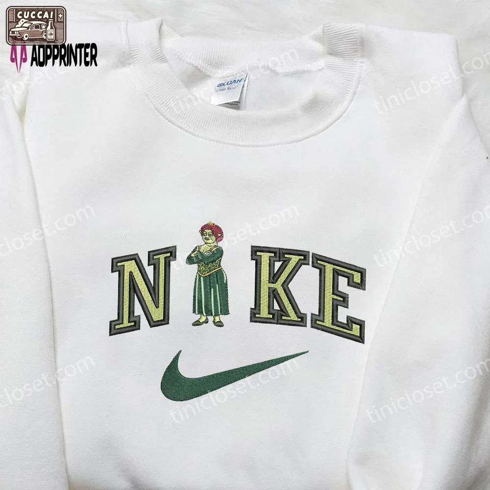 Princess fiona x nike embroidered hoodie shrek cartoon shirt nike inspired shirt Embroidered Shirt