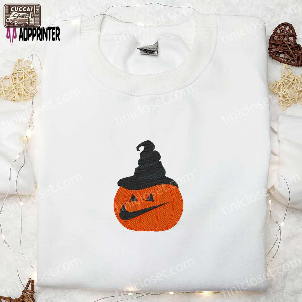 Pumpkin ghost x nike embroidered hoodie & shirt: best halloween gift ideas Embroidered Shirt