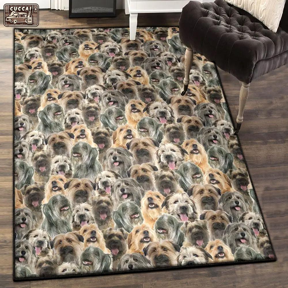 Pyrenean shepherd puppy area rugs for living room, pyrenean shepherd full face rug Rectangle Rug