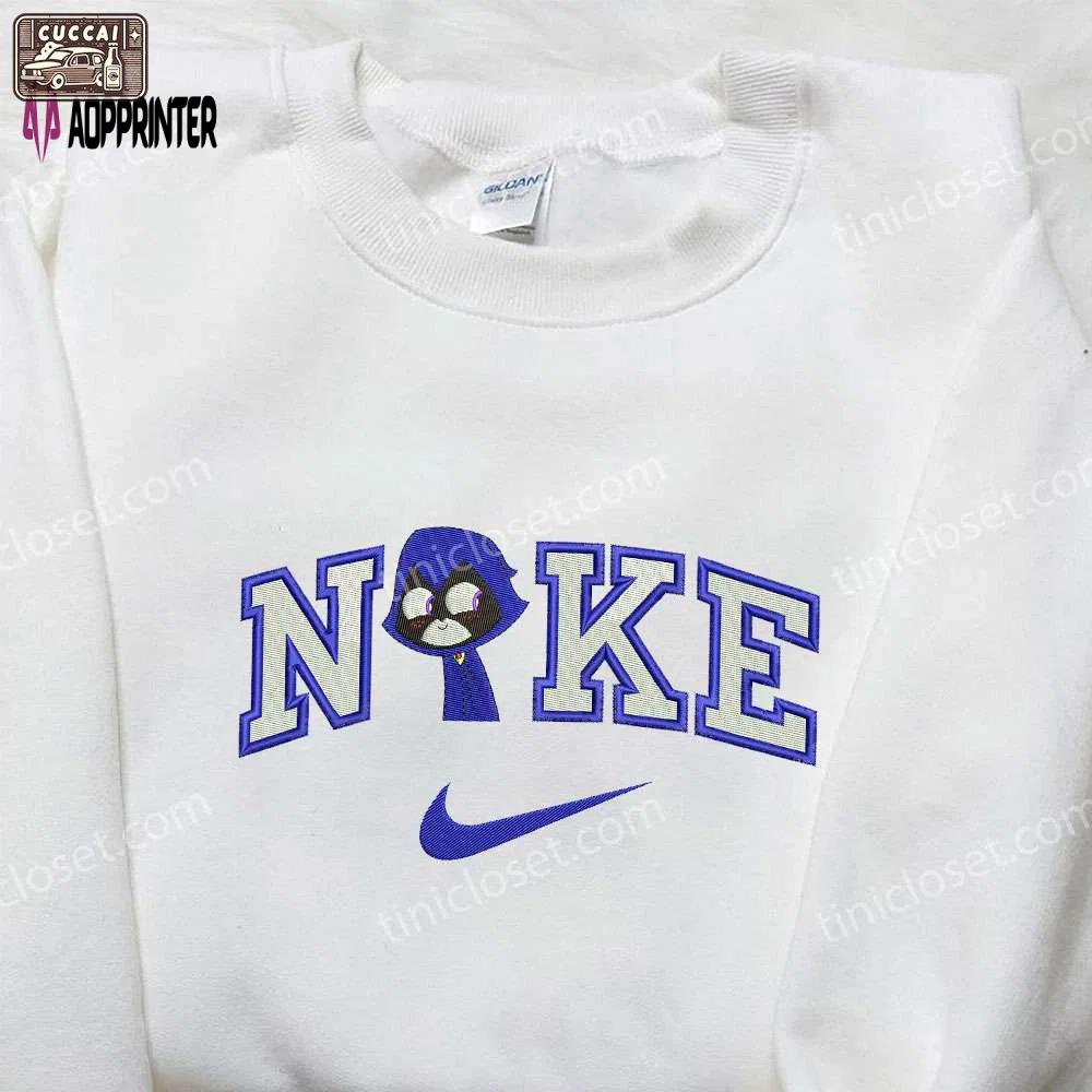 Raven x nike embroidered sweatshirt – teen titans go cartoon & nike inspired shirt Embroidered Shirt