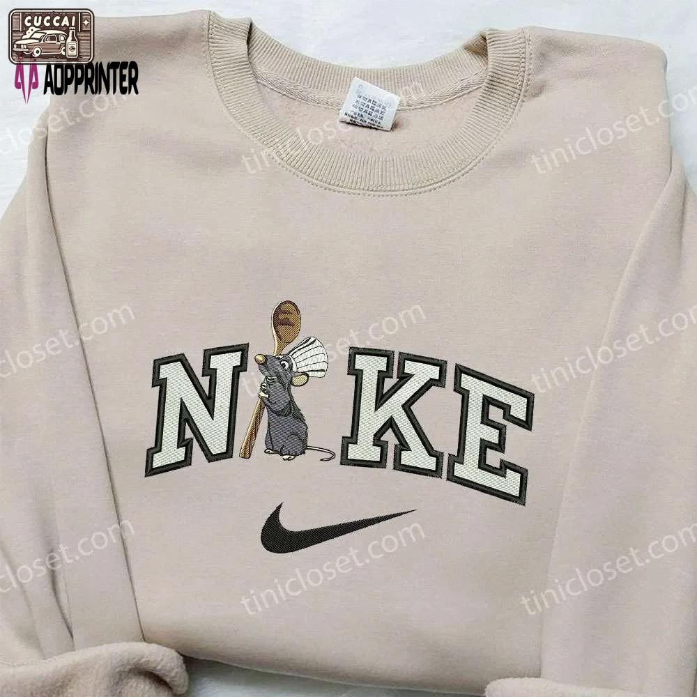 Remy x nike embroidered sweatshirt ratatouille cartoon shirt Embroidered Shirt