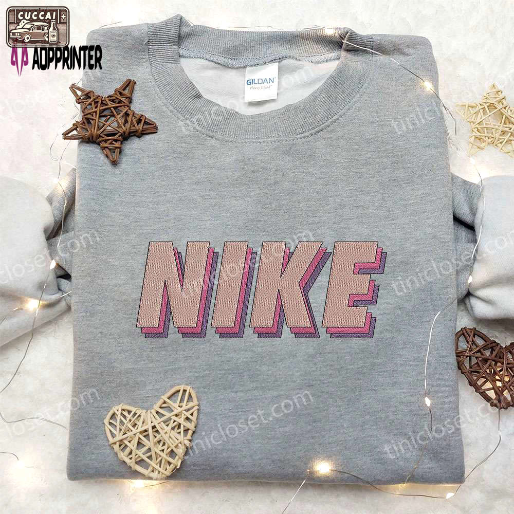 Retro x nike embroidered sweatshirt: best nike inspired shirt perfect family gift Embroidered Shirt