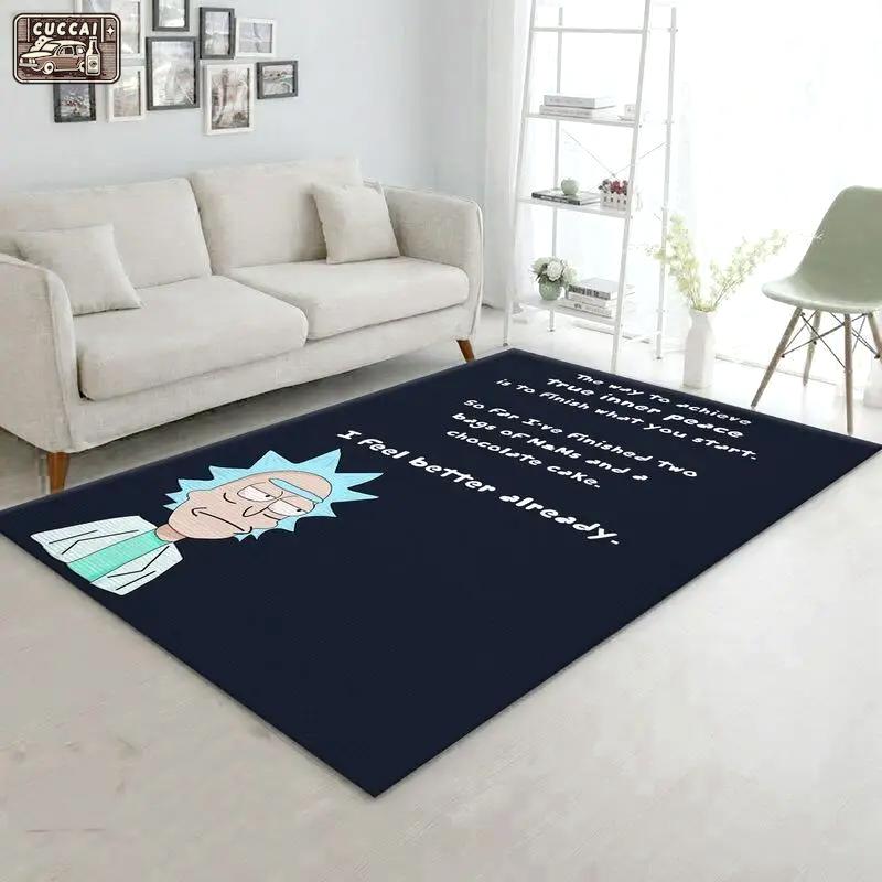 Rick and morty 55 area rug living room and bed room rug rug regtangle carpet floor decor home decor Rectangle Rug