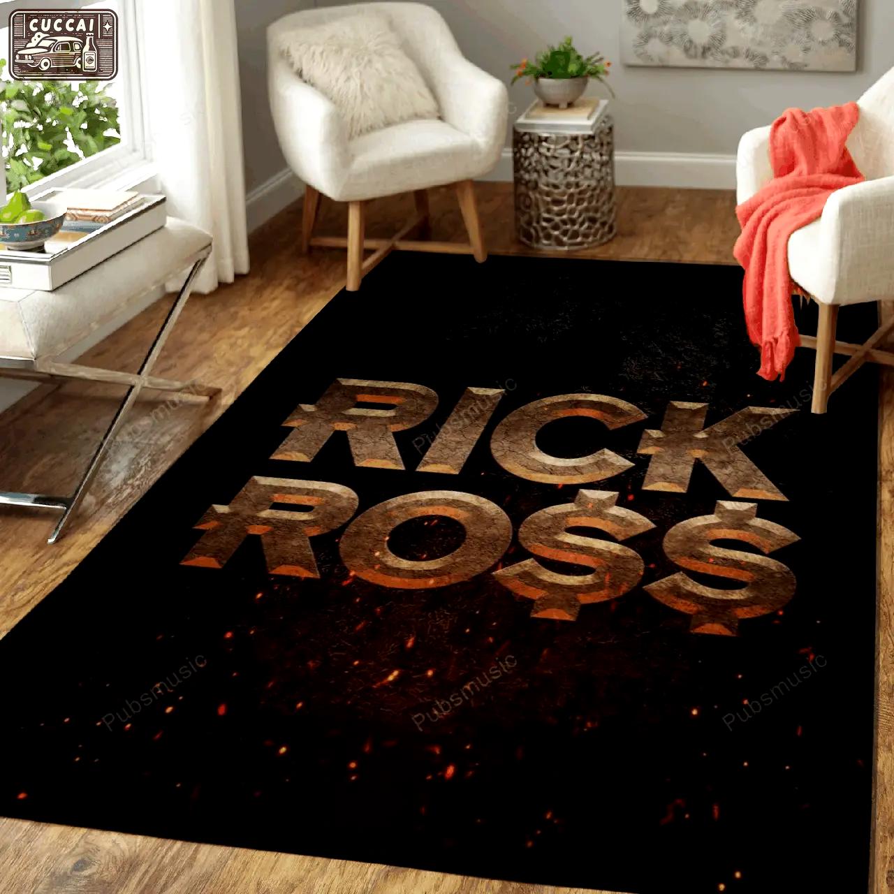 Rick ross sign music symbols art for fans area rug living room carpet rug regtangle carpet floor decor home decor Rectangle Rug