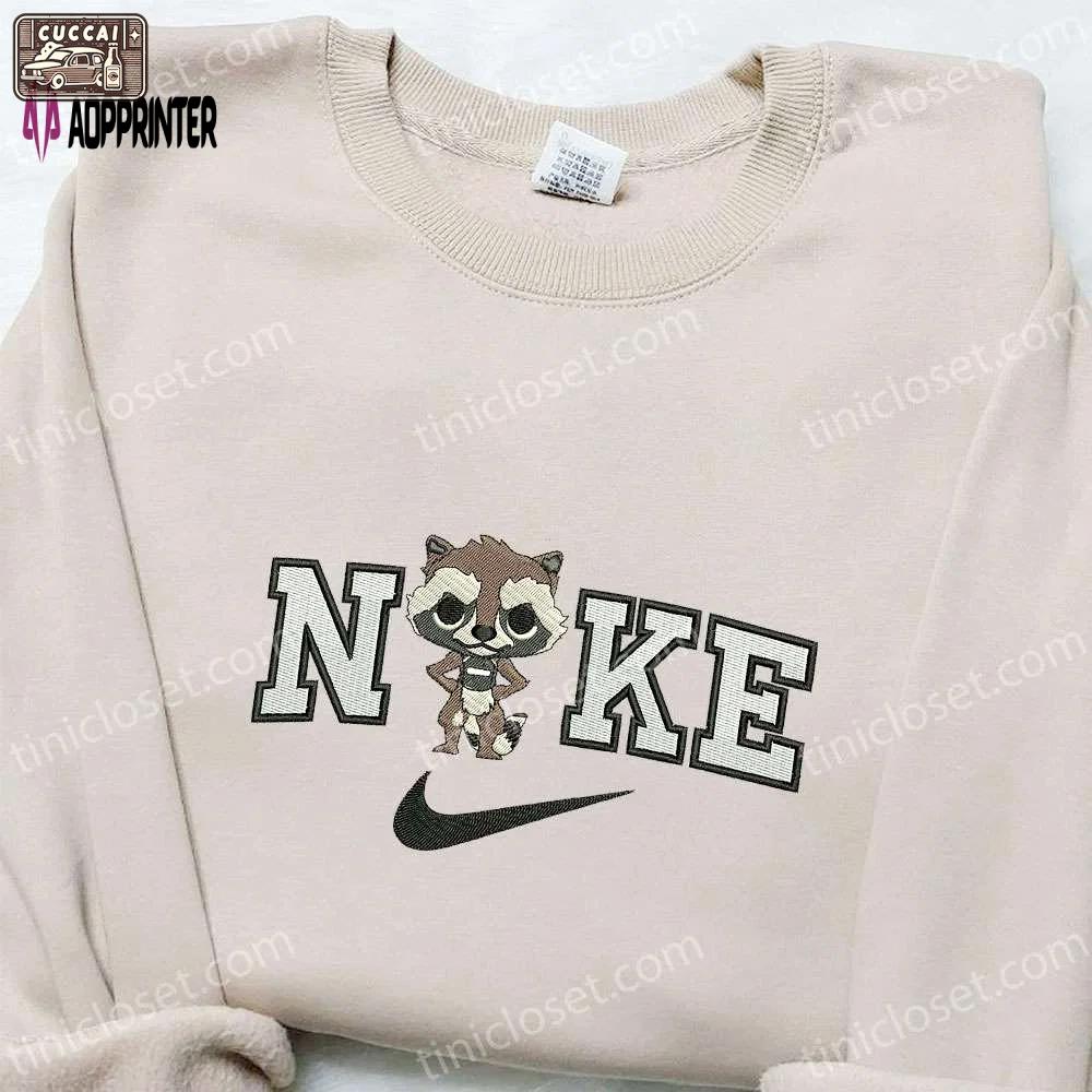 Rocket racoon x nike movie embroidered sweatshirt marvel universe custom hoodie Embroidered Shirt