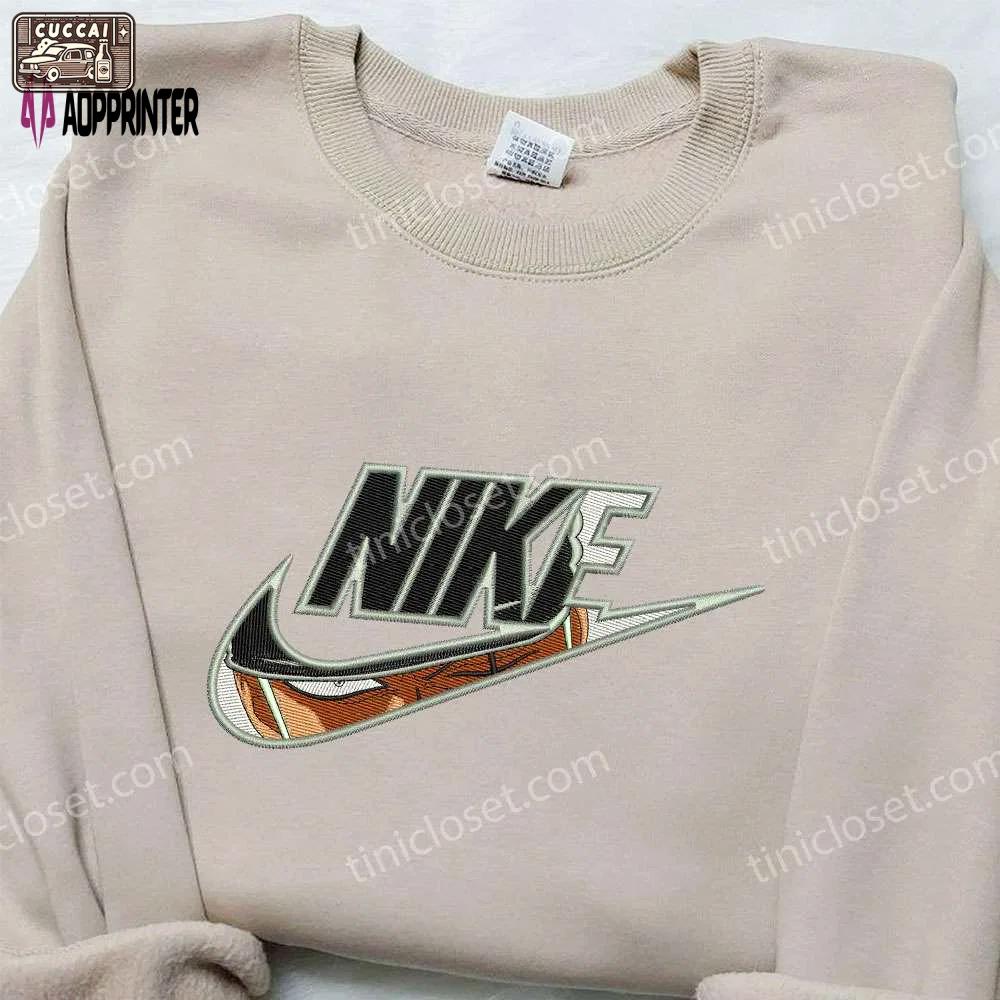 Roronoa zoro x nike embroidered sweatshirt one piece shirt nike inspired tee Embroidered Shirt