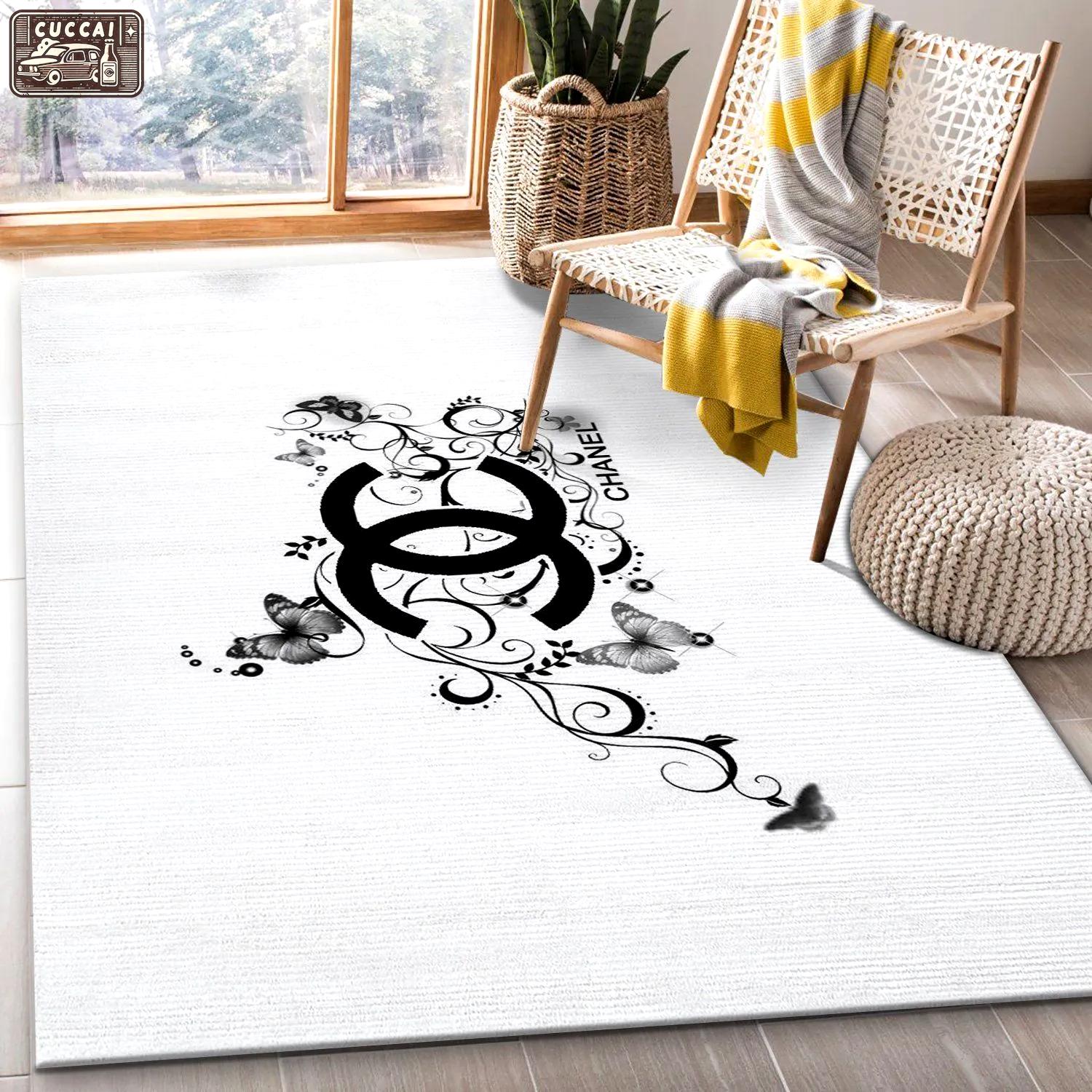 Rugs in living room and bedroom - Chanel area rug living room rug christmas gift floor mats keep warm in winter Rectangle Rug