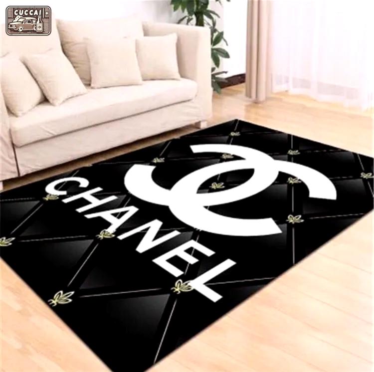 Rugs in living room and bedroom - Chanel black luxury area rug for living room bedroom carpet home decorations mat type 17 Rectangle Rug