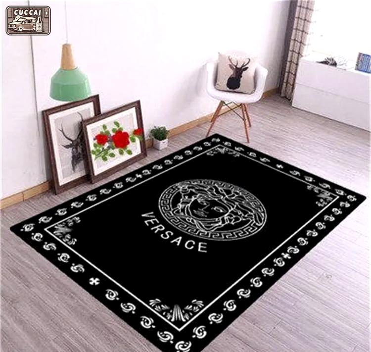 Rugs in living room and bedroom - Gianni versace black luxury area rug for living room bedroom carpet home decorations mat type 17 Rectangle Rug