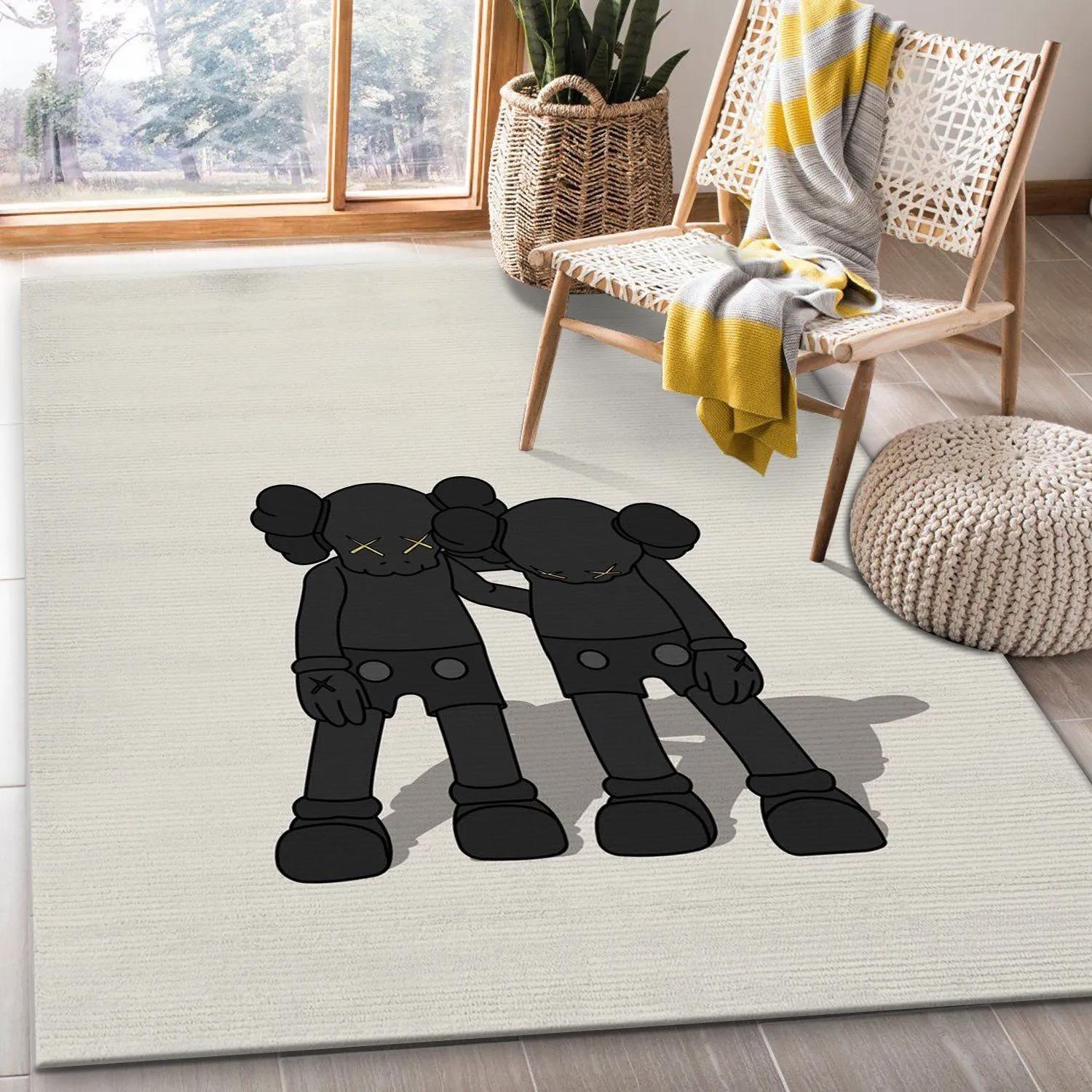 Rugs in living room and bedroom - Kaws along the way black area rug bedroom rug christmas gift us decor Rectangle Rug