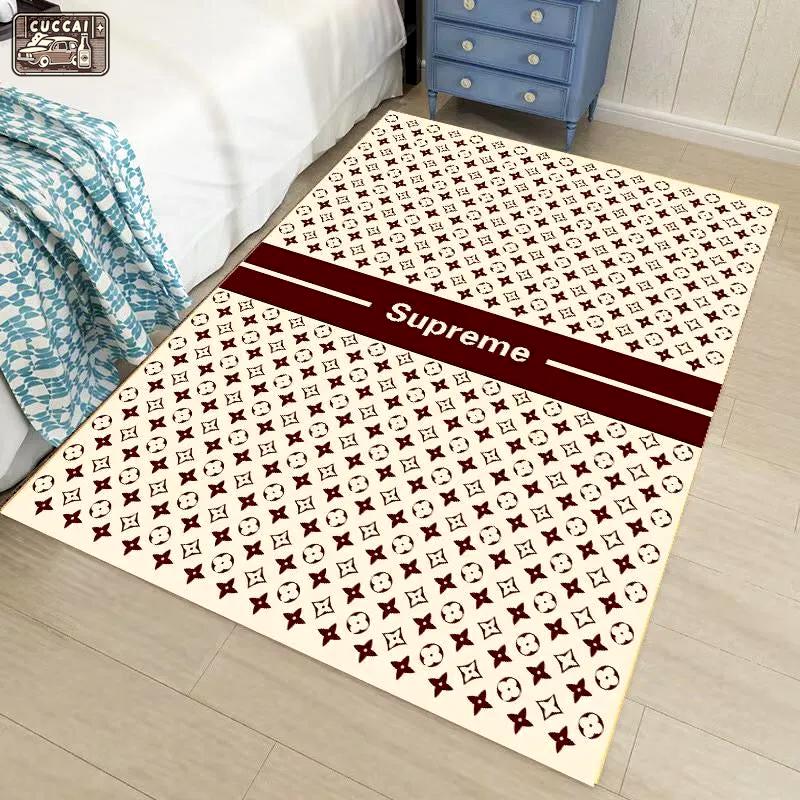 Rugs in living room and bedroom - Louis vuitton lv beige luxury area rug for living room bedroom carpet home decorations mat Rectangle Rug