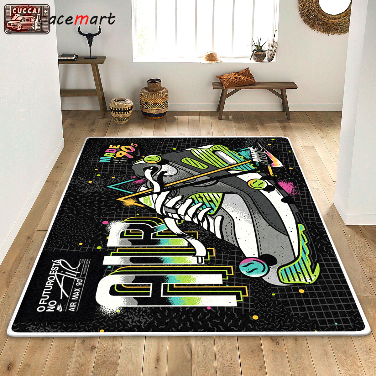 Rugs in living room and bedroom - Nike – air max 90 sneaker rug home decor - rugs Rectangle Rug