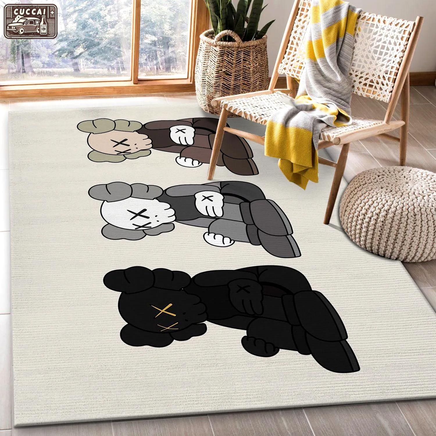 Rugs in living room and bedroom - Sitting kaws figurines area rug living room rug family gift us decor Rectangle Rug