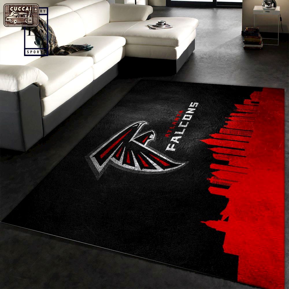 Rugs in living room and bedroom atlanta falcons skyline nfl area rug carpet living room and bedroom rug us gift decor - premium rug carpet Rectangle Rug