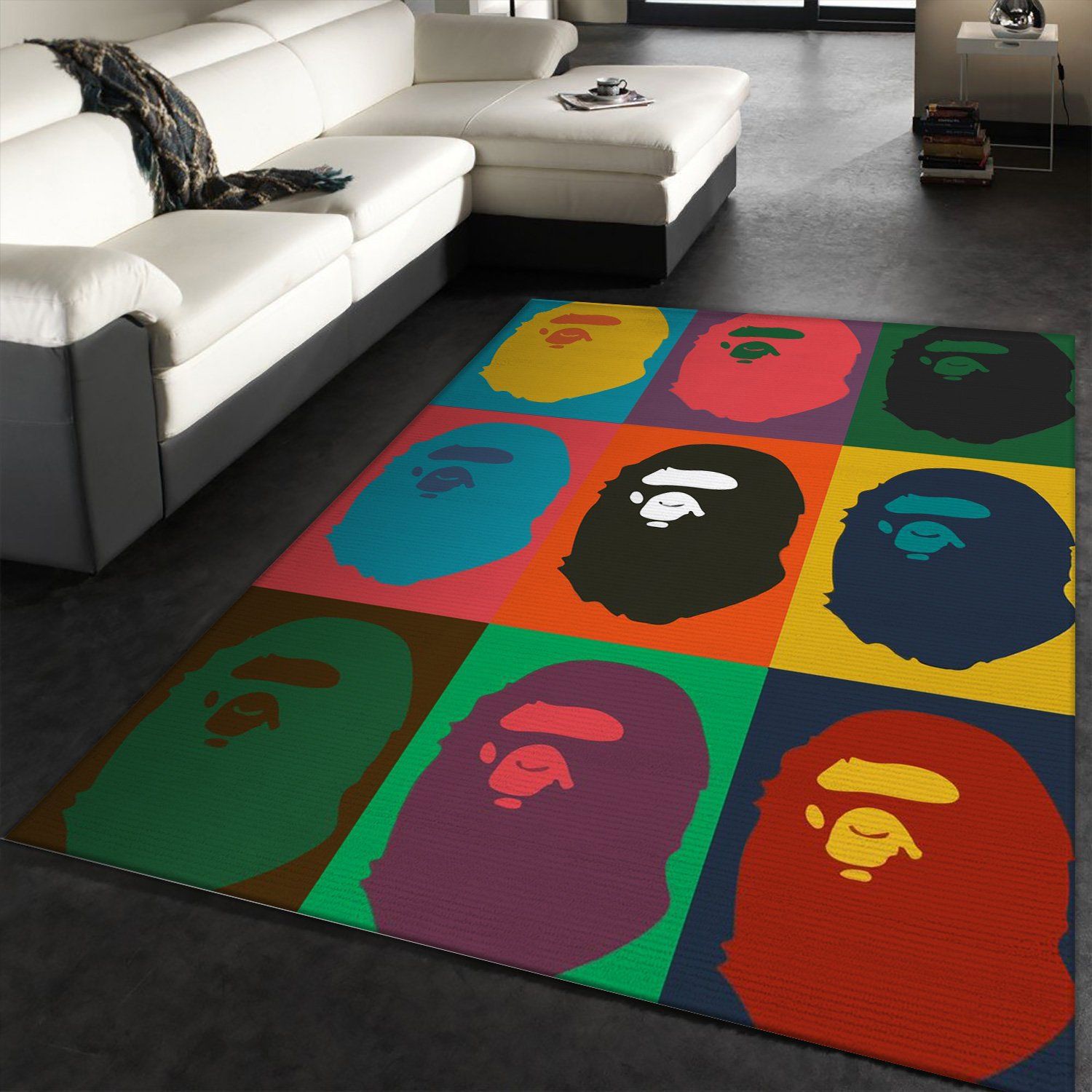 Rugs in living room and bedroom bape monkey hypebeast area rugs living room rug christmas gift us decor Rectangle Rug