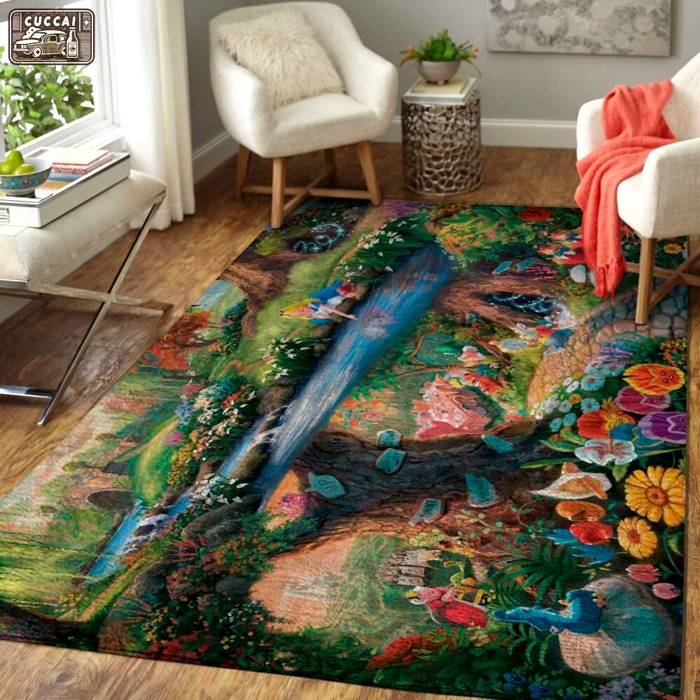 Rugs in living room and bedroom disney alice in wonderland area rug movie rug regtangle carpet floor decor home decor Rectangle Rug