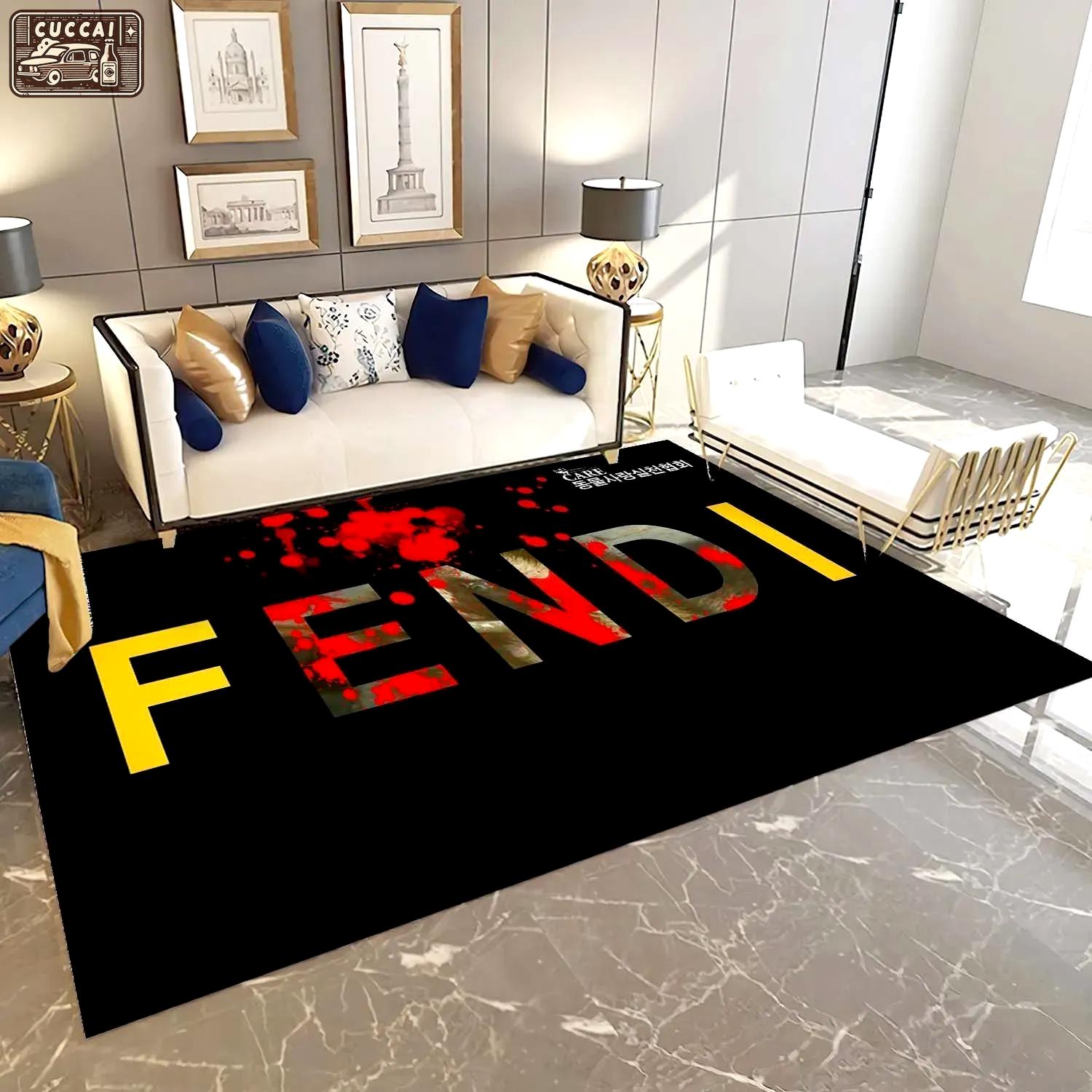 Rugs in living room and bedroom fendi fashion logo limited luxury brand rug carpet home decor 06 Rectangle Rug