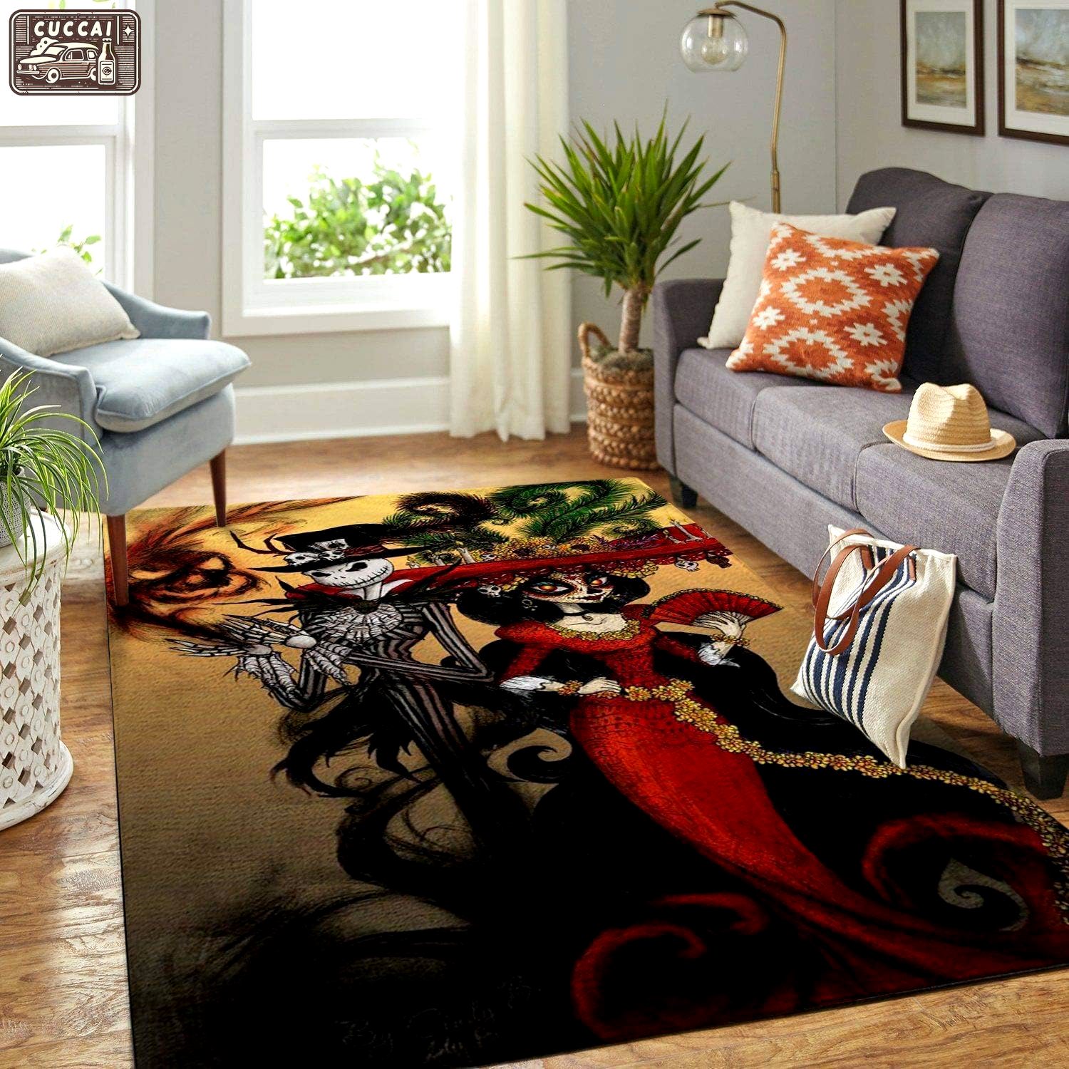 Rugs in living room and bedroom gentleman jack lady sally - the nightmare before christmas - halloween area rug Rectangle Rug