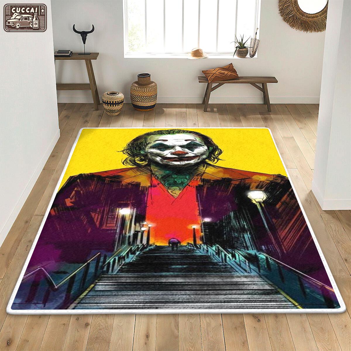 Rugs in living room and bedroom joker stairs painting art area rug living room premium rectangle rug Rectangle Rug
