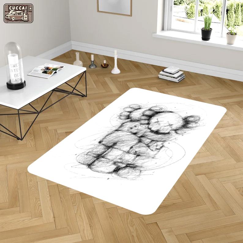 Rugs in living room and bedroom kaw together rug - kaw white rug - kaw carpet- kaw lover gift- kaw home decor rug- boyfriend gift- kaw street style rug- hypebeast rug Rectangle Rug