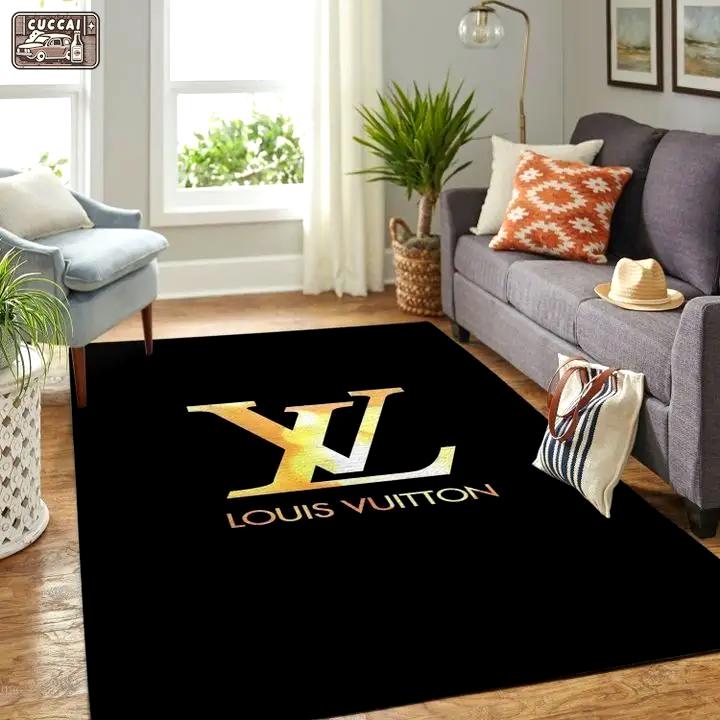 Rugs in living room and bedroom louis vuitton yellow luxury area rug carpet home decor Rectangle Rug