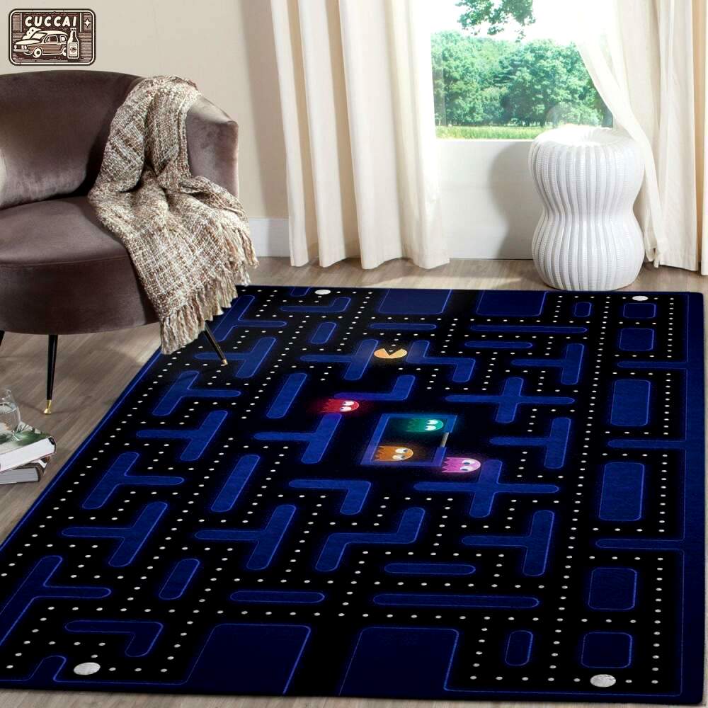 Rugs in living room and bedroom pacman area rug video game carpet gamer living room rugs rug regtangle carpet floor decor home decor v522 Rectangle Rug