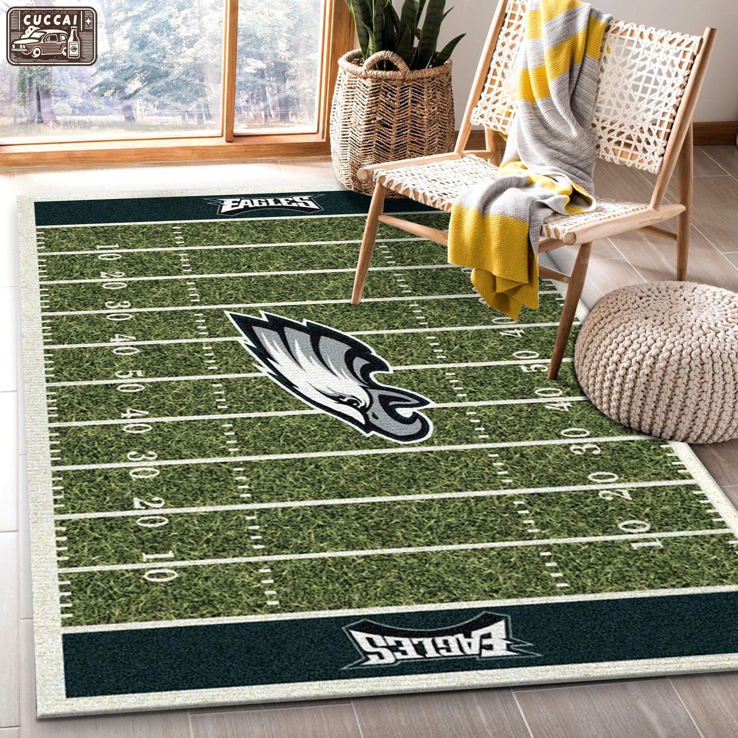 Rugs in living room and bedroom philadelphia eagles imperial homefield rug nfl area rug- bedroom- us gift decor Rectangle Rug
