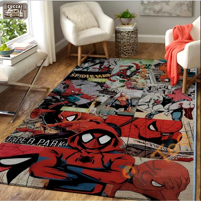 Rugs in living room and bedroom super hero movie rug - superhero rug for kids - super hero lover gift- kids room rug- super hero room decor- living room decor- movie rug Rectangle Rug