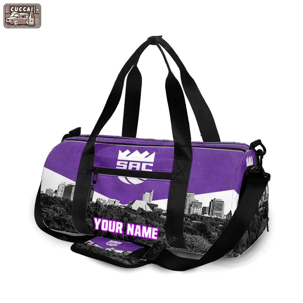 Sacramento kings emblem city personalized name travel bag gym bag 2305 Travel Bag