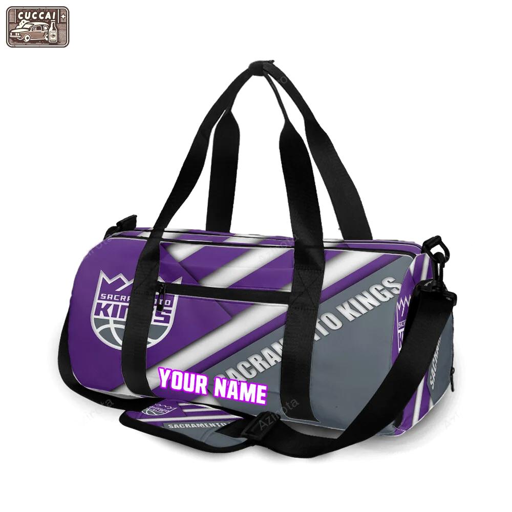 Sacramento kings emblem flag personalized name travel bag gym bag 2303 Travel Bag