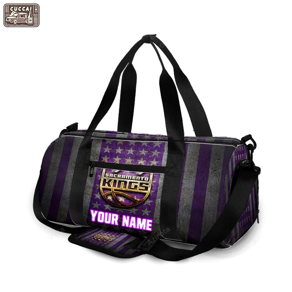 Sacramento kings emblem flag2 personalized name travel bag gym bag 2379 Travel Bag